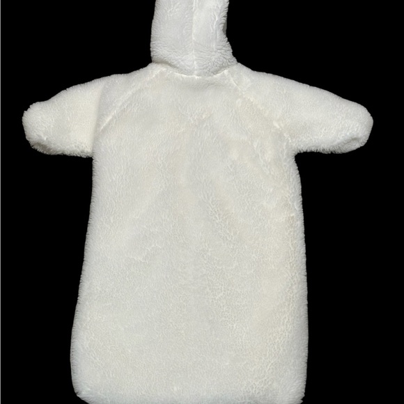 Vintage Baby Infant Newborn Tot Lines Bunting Faux Fur White Zippered Hoodie - Picture 3 of 8